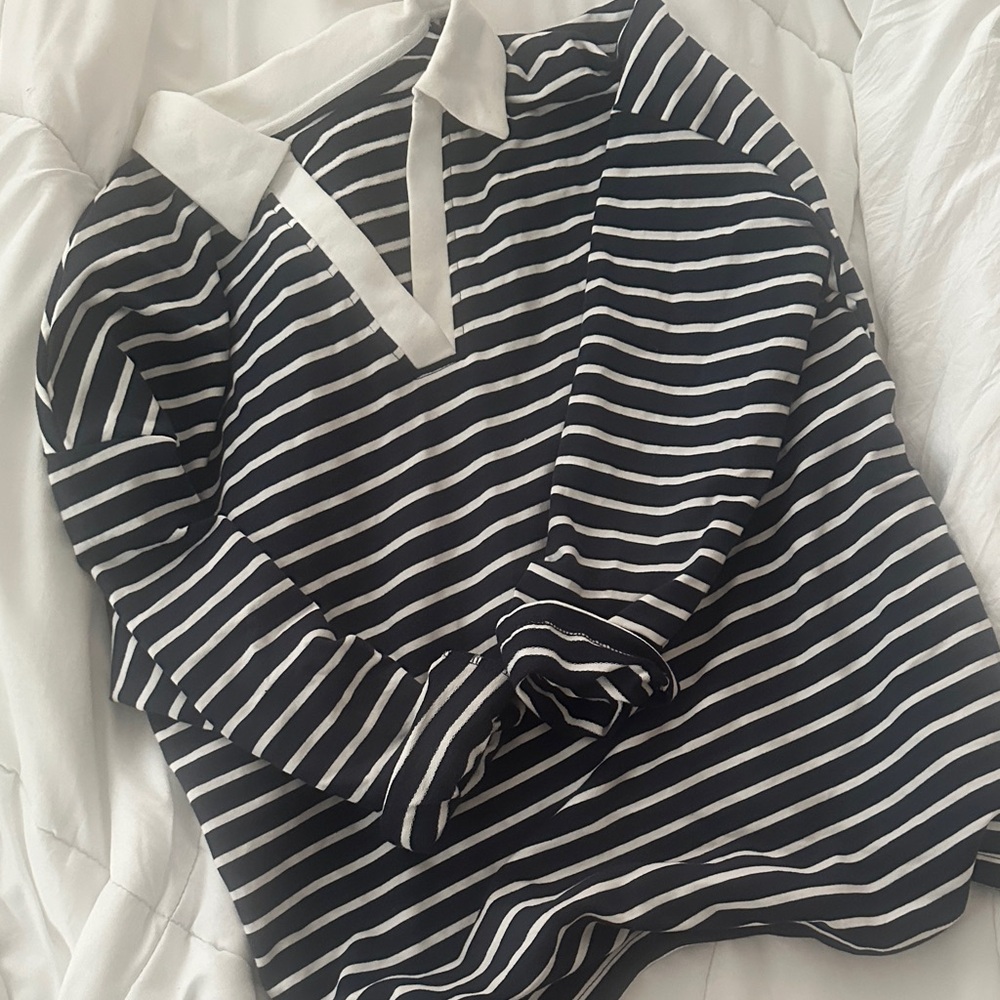 Striped Navy and White Women's Top